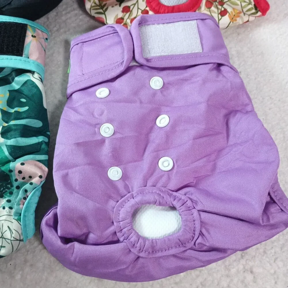 Female Dog Diapers Washable Reusable Lot 6 Adjustable Pet Diaper Wraps